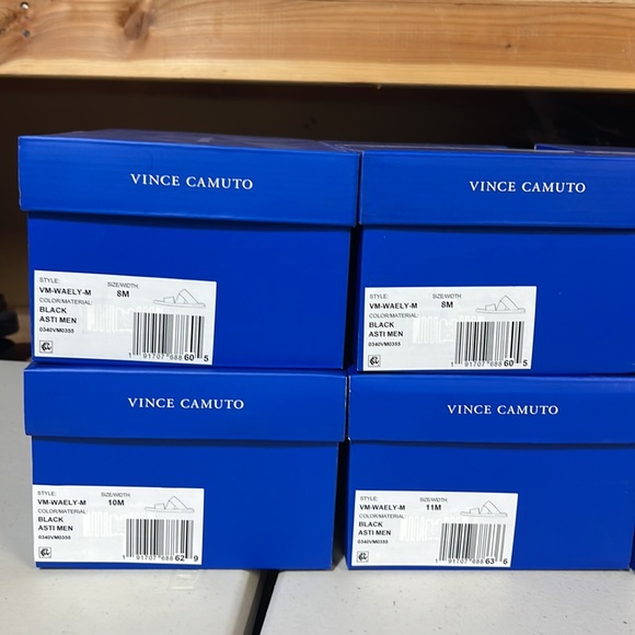 Vince Camuto Men’s BLACK Waely Criss Cross Slide Leather Upper Sandal NEW NIB - Picture 11 of 13